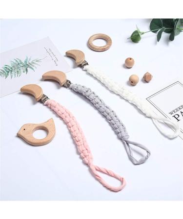Buy 3PC Pacifier Chain & Strap Set | Cotton Pacifier Clips for Newborn Girls & Boys | Perfect Baby Bib Accessory - Buy Online on GoSupps.com