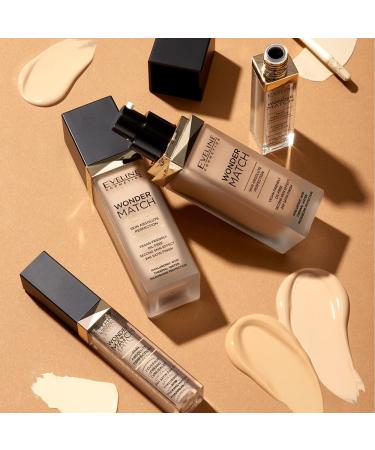 Eveline Cosmetics Wonder Match Liquid Foundation 40 Sand - Hyaluronic Acid & Microbiome Protection - International Shipping - Buy Online on GoSupps.com
