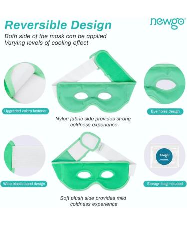 NEWGO Cold Eye Mask - Hot Cold Therapy for Puffy Eyes, Migraine & Sinus Pain (Light Green) - Buy Online on GoSupps.com