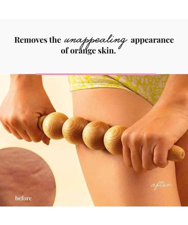 Tuuli Wooden Anti-Cellulite Massage Roller - Lymphatic Drainage Device for Belly Legs and Thighs - Buy Online on GoSupps.com