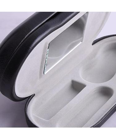 Portable 2-in-1 Contact Lens Container & Glasses Case with Mirror - Travel Kit in Black & White - Buy Online on GoSupps.com