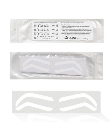 Guapa Disposable Eyebrow Design Stencil & Airbrush Tint Stickers - Easy Application for Perfect Brow Shaping | 3 Shapes Available - Buy Online on GoSupps.com