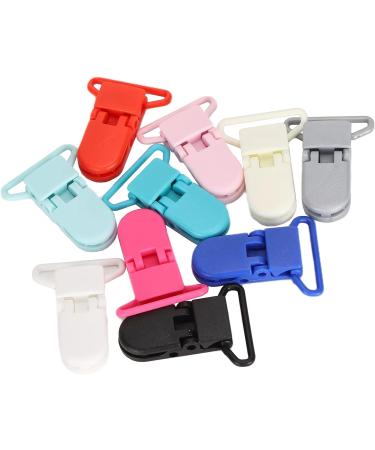 10 Colorful Nylon Trousers Clips with Buckle-Fix Lock - Durable Schnabel-Schling Clips for Metal Pacifier Suspension - Buy Online on GoSupps.com