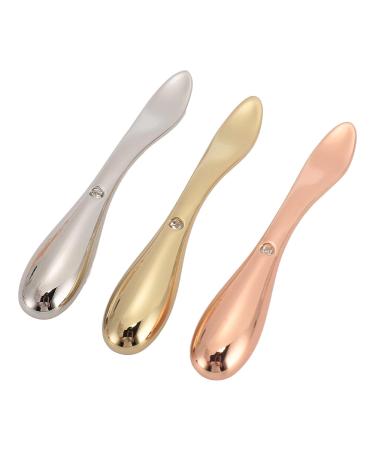 3 Pieces Zinc Alloy Cosmetic Spatula Set - Reusable Mini Makeup Spoons for Lotions & Moisturizers | Skincare Tools - Buy Online on GoSupps.com