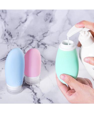 Roseflower 4PCs Silicone Travel Bottles - 60ml Portable Refillable Toiletry Containers for Shampoo & Travel Essentials - Buy Online on GoSupps.com