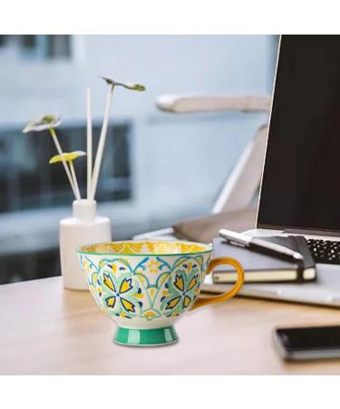 ZAANU Creative Tea Cups High Temperature Firing Heat Resistant Durable Retro Painted Pattern 420ml Coffee Mug Style B 1697 Color Style C - Buy Online on GoSupps.com