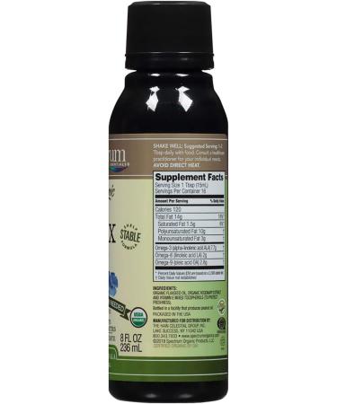 Spectrum Omega-3 Flax Oil 8 oz - Pure and Natural Source of Essential Fatty Acids - Buy Online on GoSupps.com