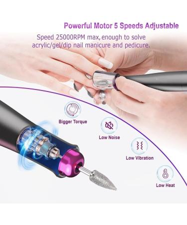 iFutniew Cordless Electric Nail Drill Professional for Acrylic Gel Rechargeable Portable Nail Set - Buy Online on GoSupps.com