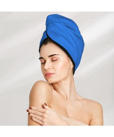 Dodgerblue Microfiber Hair Towel for Women - Super Absorbent Quick Dry Coral Velvet Wrap for Long Curly & Thick Hair - Buy Online on GoSupps.com