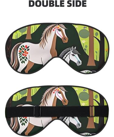 Soft Animal Embroidery Horse Eye Mask - Adjustable Breathable Light Blocking Double-Sided Sleep Mask for Comfortable Sleep - Buy Online on GoSupps.com