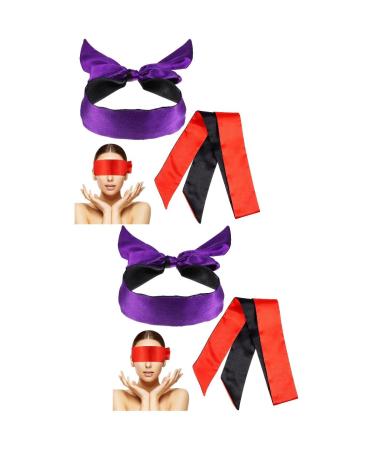 Healifty 4Pcs Blindfold Mask Satin Eye Mask Sleep Mask Soft Blindfold for Play Adult Blindfold for Meditation Couples Lovers