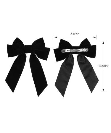Elegant Velvet Black Hair Bow Clips for Women and Girls - Perfect Gift for Mom - Wedding, Prom, Dating Hair Accessory - Buy Online on GoSupps.com