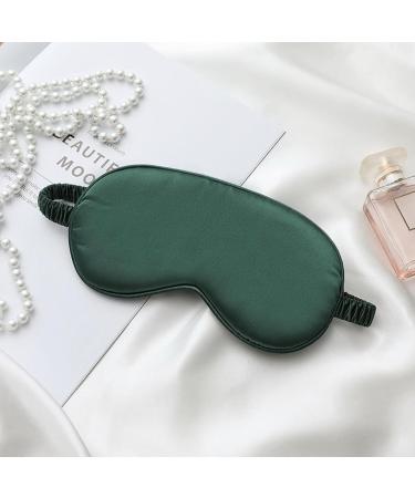 Silk Satin Sleeping Eye Mask - Green Night Blindfold for Women & Men | Soft Breathable Blackout Eyeshade | Perfect Travel & Wedding Bridesmaid Gift - Buy Online on GoSupps.com