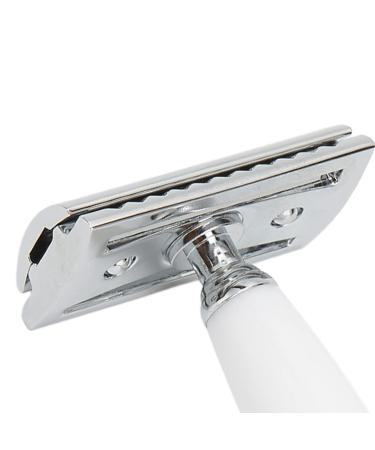 High-Quality White Safety Razor | Durable Manual Shaver for Home Office & Hotel | Safe & Accurate Shaving with Good Grip - Buy Online on GoSupps.com