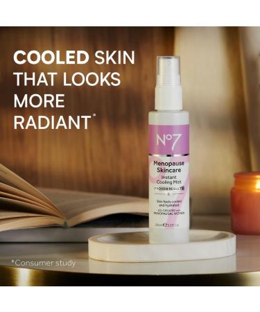 No7 Menopause Skincare Instant Cooling Mist - Daily Relief for Hot Flashes Moisturizing Facial Mist with Glycerine & Rosewater (100 ml - Buy Online on GoSupps.com