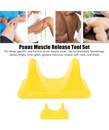 Asixxsix Psoas Muscle Release Tool - 2PC Deep Tissue Back & Hip Flexor Massager (Yellow) - Portable Full Back Stretcher for Relaxation - Buy Online on GoSupps.com