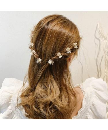 Bohend Mini Flower Hair Claw 10 Pcs Rhinestone Thick Hair Clip Strong Large Non-Slip Hair Styling Accessories for Women Girls