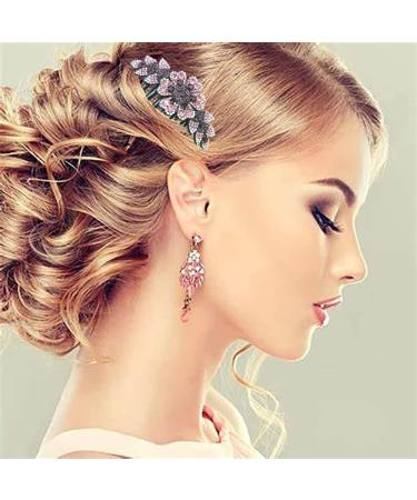 Vintage Flower Rhinestone Hair Combs Clip Set for Women - Wedding Party Hair Accessories - Buy Online on GoSupps.com