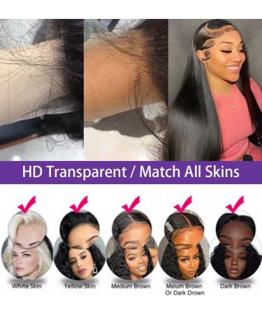 24 Brazilian Virgin Human Hair Straight Lace Front Wig | 13x4 HD Lace, Pre-Plucked, 180% Density | Natural Color with Baby Hair | For Black Women - Buy Online on GoSupps.com