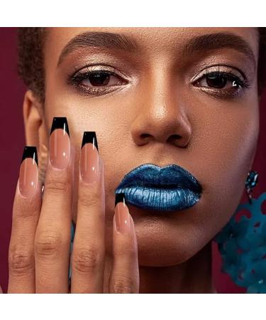  Aublinto Nails French Press on Nails Long False Nails Ballerina Acrylic Manicure Decoration Coffin Acrylic Gel Nails DIY Nail Art for Women Girls - Buy Online on GoSupps.com