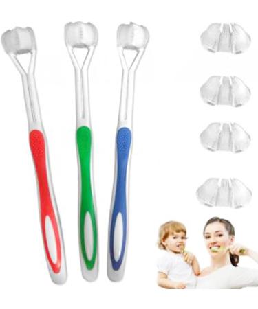 Layhou Three-Page Toothbrush Set for Autism | 4 Interchangeable Brush Heads | Soft Bristles | Sensory Gum Care for Kids (Red Green Blue) - International Shipping Available - Buy Online on GoSupps.com