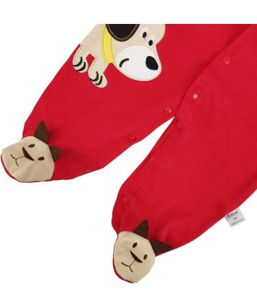 JiAmy Newborn Baby Romper Cotton Footie Long Sleeve Sleepsuit Pajamas Dog 0-3 Months - Buy Online on GoSupps.com