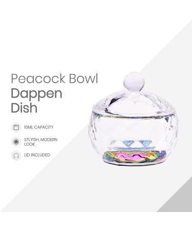JND Acrylic Liquid Monomer Dappen Dish with Lid Peacock Bowl for Nail Art - Glass Crystal Powder Cup - Professional Quality - Buy Online on GoSupps.com