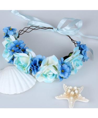 Artificial Hair Bands - Blue Simulation Rose Headband for Party & Wedding Accessories (1 Piece) - Buy Online on GoSupps.com