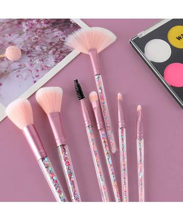 Glitter Acrylic Handle Makeup Brush Set for Women - Powder, Blush, Eyeshadow - Buy Online on GoSupps.com