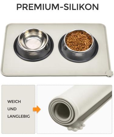 AOKLANT Non-Slip Pet Bowl Mat - Waterproof Cat Dog Food Mat - 18.5 x 11.5 Beige - Multiple Colors - Buy Online on GoSupps.com