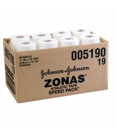 J & J ZONAS Athletic Tape 24 Rolls/Case 2" x 15 Yards Porous