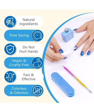 Gel Nail Polish Remover Set - Quick Peel Off in 3-5 Min | Safe for Gel & Acrylic Nails with Sponge File & Scraper - 3 Piece Essential Kit - Buy Online on GoSupps.com