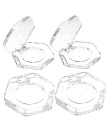 Angoily 4pcs Hexagonal Transparent Eye Shadow Box Highlight Travel Storage Tray