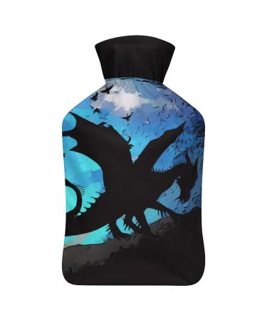 Dinosaur Hot Water Bottle With Cover Plush Bed Bottle Hand Warmer For Adults And Children 26.5X15.3cm