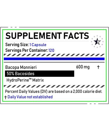 Bacopa Monnieri+ 50 Bacosides met HydroPerine 120 VCapsules 600mg Apex - Buy Online on GoSupps.com