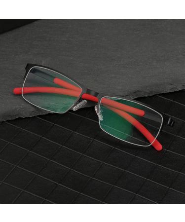 Buy Zukky Semi-Frame Photo Linen Reading Glasses - Black & Red Metal Frame - 3.75x Readers for Comfortable Vision - International Shipping Available - Buy Online on GoSupps.com