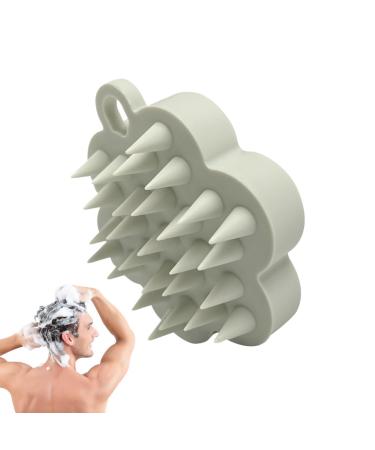 Generic scalp peeling shampoo massager brushwear |Portable silicone head skin massager shampoo brush shower hair brush for hair growth and head massage light gray