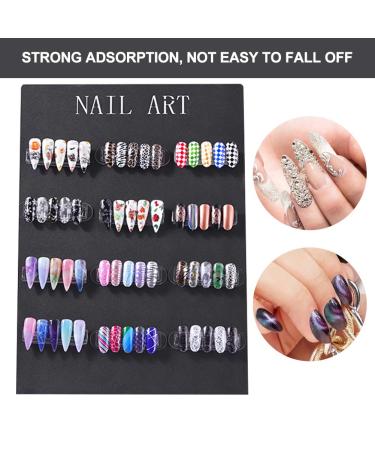 Nail Art Display Board | Magnet Gel Polish Card & Fake Nail Tips Stand Holder (Black) - Perfect Manicure Tool for Professionals - Buy Online on GoSupps.com