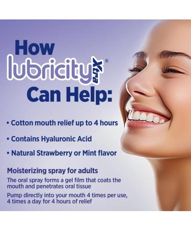 Lubricity Xtra Dry Mouth Spray - Advanced Formula - Hyaluronic Acid and Xylitol, Saliva Substitute Dry Mouth Oral Spray, The Most Satisfactory Solution in Dry Mouth Products 0.5 Fl. Oz., Mint - Buy Online on GoSupps.com