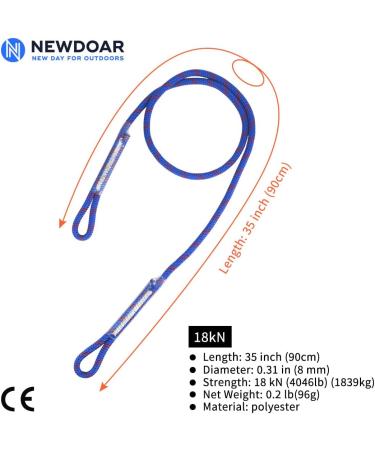 Newdoar 8mm (5/16) Prusik Sewed Eye-to-Eye - Durable High-Quality Climbing Rope for International Shipping - Buy Online on GoSupps.com