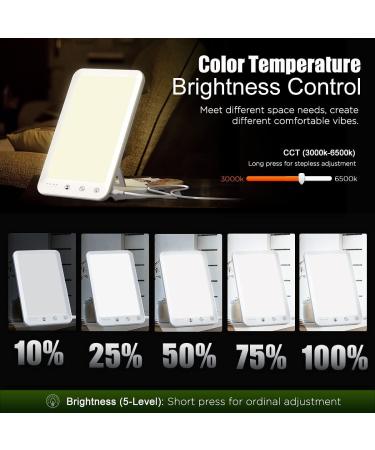 Onirri Light Therapy Lamp - UV-Free 10000 Lux Sun Lamp with Adjustable Brightness Timer and Memory Function 90 Rotatable Light for a Happy Life Home & Office Indoor Use White - Buy Online on GoSupps.com