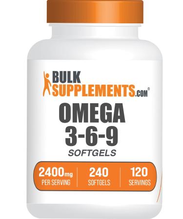 BulkSupplements.com Omega 3-6-9 Softgels - Triple Omega Supplement from Flaxseed Evening Primrose & Fish Oil- 2 Softgels per Serving 240 Count (Pack of 1)