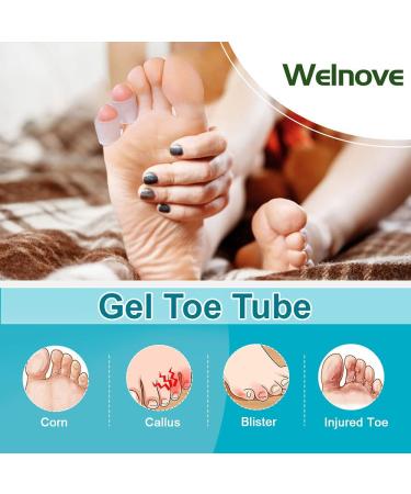 Welnove Gel Toe Protectors - 8 PCS Small + 8 PCS XS Silicone Toe Sleeves for Corns, Blisters, and Calluses - Toe Cushions for Friction Reduction and Injury Protection - Buy Online on GoSupps.com