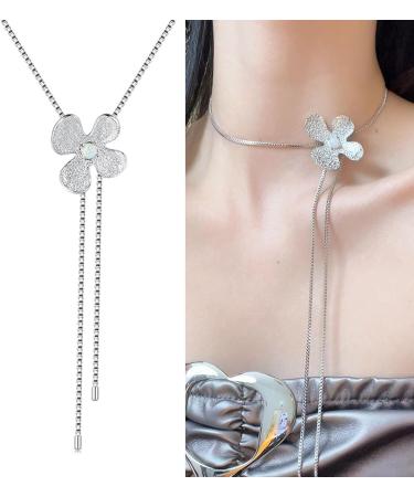 Shop Oralgos Adjustable Four-Leaf Clover Necklace - Fashionable Alloy Jewelry for Daily Wear & Parties | International Shipping Available - Buy Online on GoSupps.com