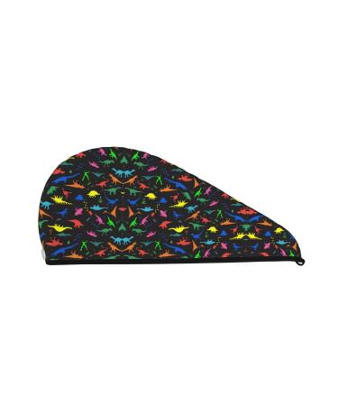 Cute dinosa Coral Velvet Dry Hair Cap Unisex Wet Towel Wrap The Ideal Bathroom Pool Party Beach and Home Accessory