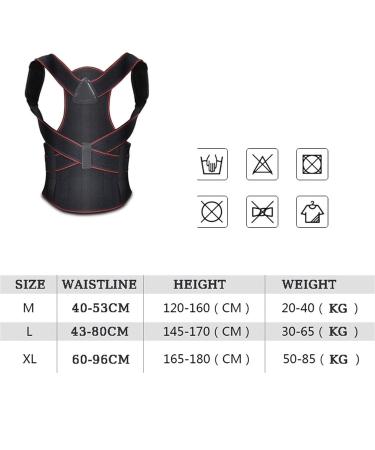 Adjustable Posture Corrector Belt | Back Support & Lumbar Brace for Hunchback & Scoliosis | Men Women & Adults (L) - Black - Buy Online on GoSupps.com