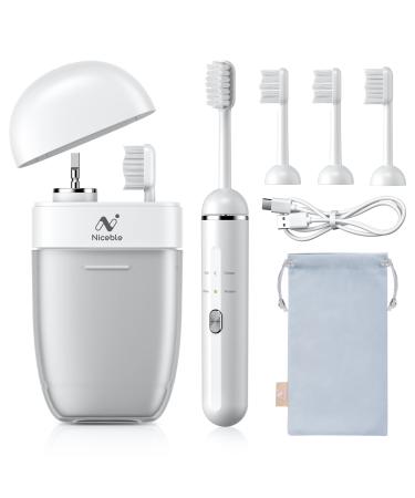 Niceble Electric Toothbrush with Drying Function, Portable Sonic Toothbrush Equipped with Travel Case & Mouthwash Cup, Rechargeable Power Toothbrush with 4 Modes & 4 Brush Heads for Adults - Buy Online on GoSupps.com