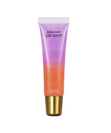 Two-tone clumsy lip gloss longwear waterproof moisturizing pearl glossy finish mixable gel lip balm make-up 1 piece (1 Pack) D