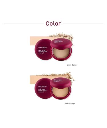 REDWINE Cover Pact 2 PCS Compact Foundation for Oily Skin - Long Lasting, Matte Finish, SPF30, Lightweight - No.21 Light Beige - Buy Online on GoSupps.com