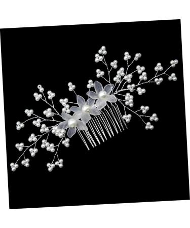 DOITOOL Side Hair Comb 1pc Bridal Headpieces for Wedding Crystal Hair Comb Hair Jewels for Women Wedding Hair Accessories Wedding Hair Comb for Bride Acrylic Hair Comb Hairpin White - Buy Online on GoSupps.com